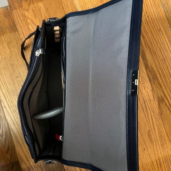 Rare Navy Leather Tumi Astor Dorilton Briefcase Laptop Bag - Picture 5 of 8